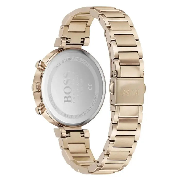 Hugo Boss Women’s Chronograph Quartz Gold Stainless Steel Silver Dial 36mm Watch 1502531 - twentyfour