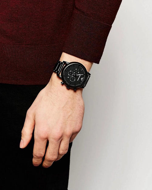 Emporio Armani Men’s Chronograph Quartz Stainless Steel Black Dial 43mm Watch AR 1507