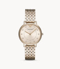 Emporio Armani Women’s Quartz Stainless Steel Rose Gold Dial 32mm Watch AR11062 - twentyfour