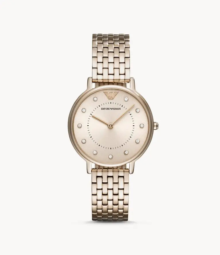 Emporio Armani Women’s Quartz Stainless Steel Rose Gold Dial 32mm Watch AR11062 - twentyfour