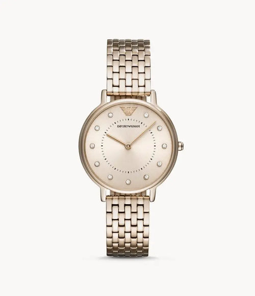 Emporio Armani Women’s Quartz Stainless Steel Rose Gold Dial 32mm Watch AR11062 - twentyfour