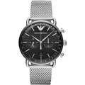 Emporio Armani Men’s Chronograph Stainless Steel Black Dial 43mm AR11104 - twentyfour