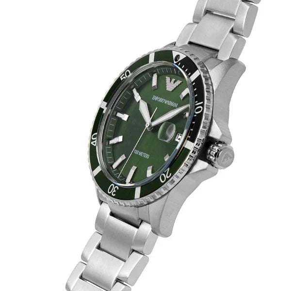 Emporio Armani Men’s Quartz Stainless Steel Green Dial 42mm AR11338 - twentyfour