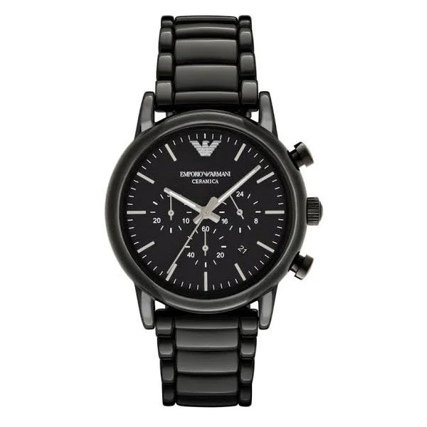 Emporio Armani Men’s Chronograph Quartz Stainless Steel Black Dial 43mm Watch AR 1507