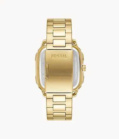 Fossil Men’s Quartz Gold Stainless Steel Black Dial 42mm BQ2656 - twentyfour