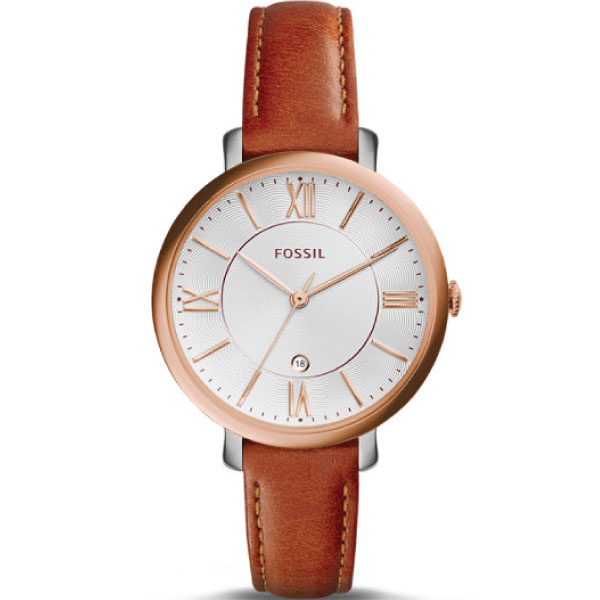 Fossil Women’s Quartz Brown Leather Strap White Dial 36mm ES3842 - twentyfour