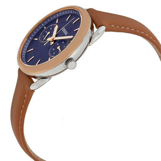 Fossil Women’s Quartz Brown Leather Strap Blue Dial 35mm ES4257 - twentyfour