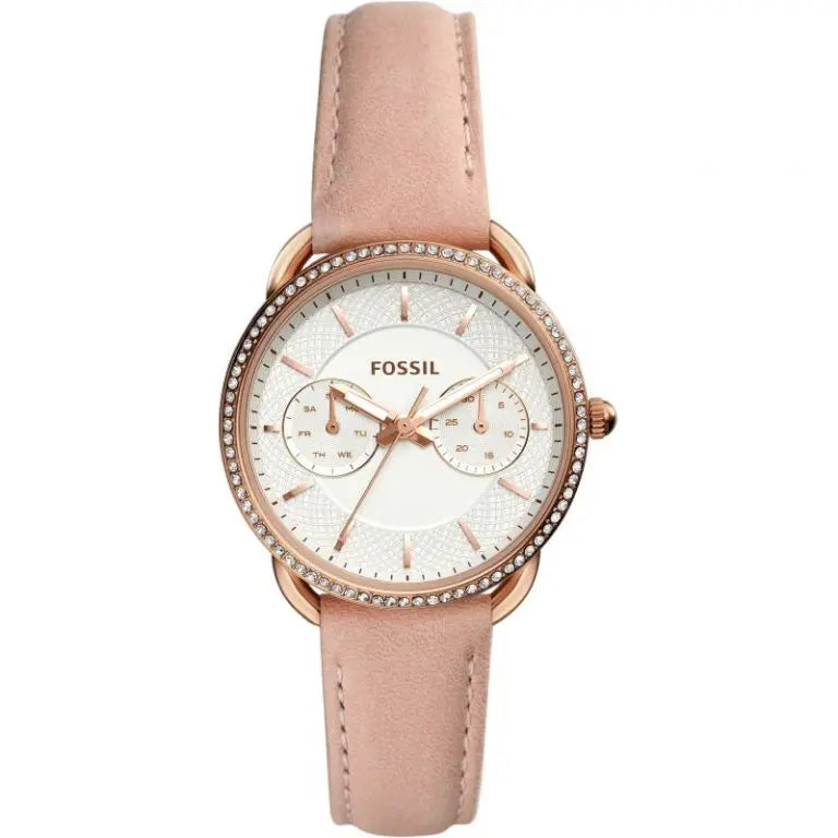 Fossil Women’s Quartz Pink Leather Strap White Dial 35mm ES4393 - twentyfour