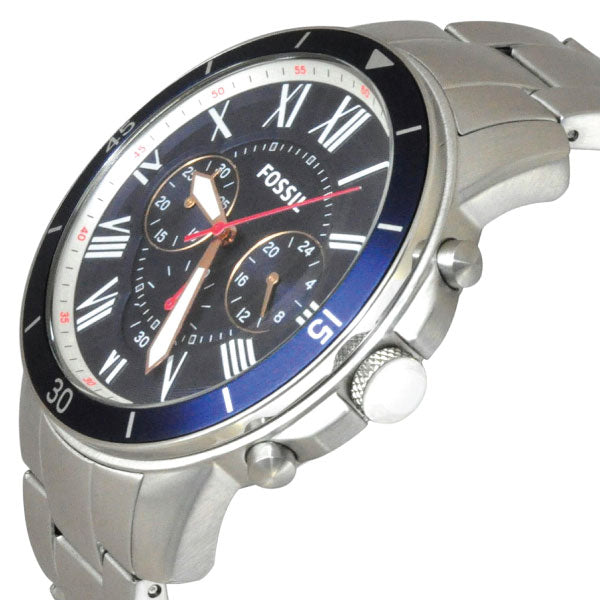 Fossil Men’s Chronograph Quartz Silver Stainless Steel Blue Dial 44mm FS5238 - twentyfour