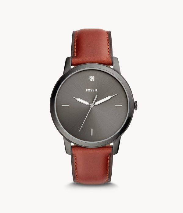 Fossil Men’s Quartz Leather Strap Grey Dial 42mm FS5479 - twentyfour