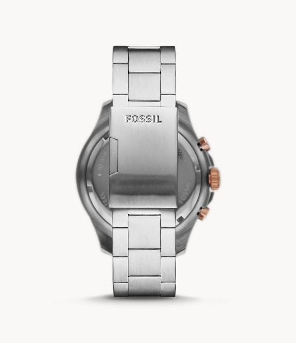 Fossil Men’s Chronograph Quartz Stainless Steel Black Dial 46mm FS5768 - twentyfour