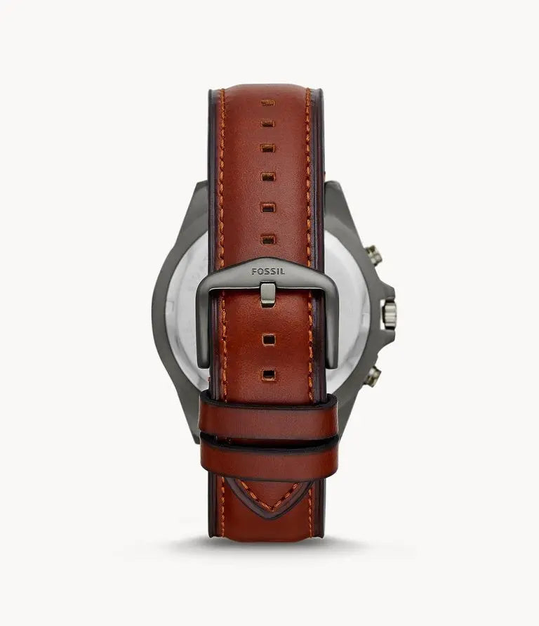 Fossil Men’s Chronograph Quartz Brown Leather Strap Grey Dial 44mm FS5770 - twentyfour