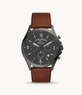 Fossil Men’s Chronograph Quartz Leather Strap Gray Dial 46mm FS5815 - twentyfour