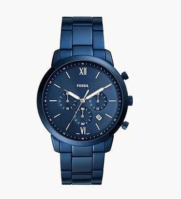 Fossil Men’s Chronograph Quartz Stainless Steel Blue Dial 44mm FS5826 - twentyfour