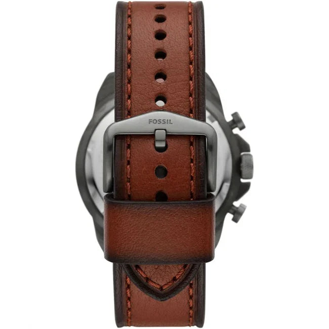 Fossil Men’s Quartz Brown Leather Strap Grey Dial 44mm FS5855 - twentyfour