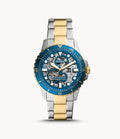 Fossil Men’s Automatic Two-tone Stainless Steel Blue Dial 42mm ME3191 - twentyfour
