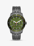 Michael Kors Men’s Chronograph Stainless Steel Green Dial 44mm Watch MK7158 - twentyfour