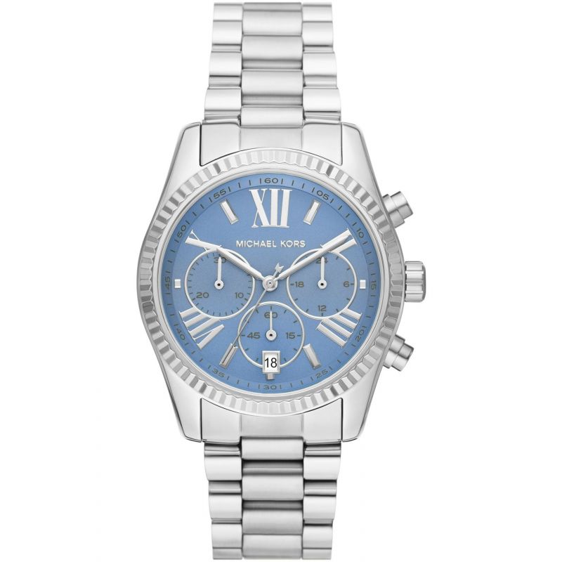 Michael Kors Women’s Quartz Silver Stainless Steel Blue Dial 38mm Watch MK7215 - twentyfour