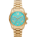 Michael Kors Women’s Quartz Gold Stainless Steel Sky Blue Dial 38mm Watch MK7216 - twentyfour