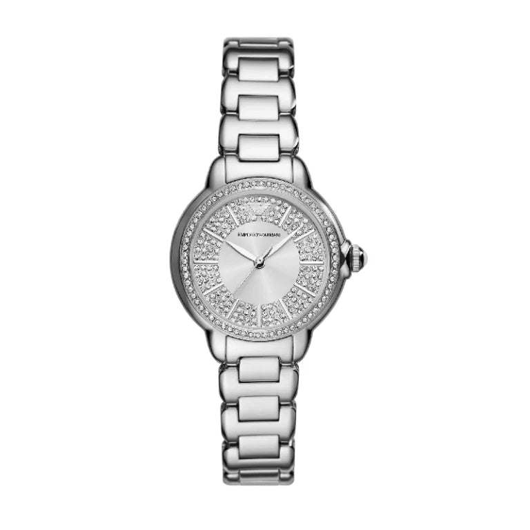 Emporio Armani Women’s Quartz Silver Stainless Steel Silver Dial 32mm Watch AR11632 - twentyfour