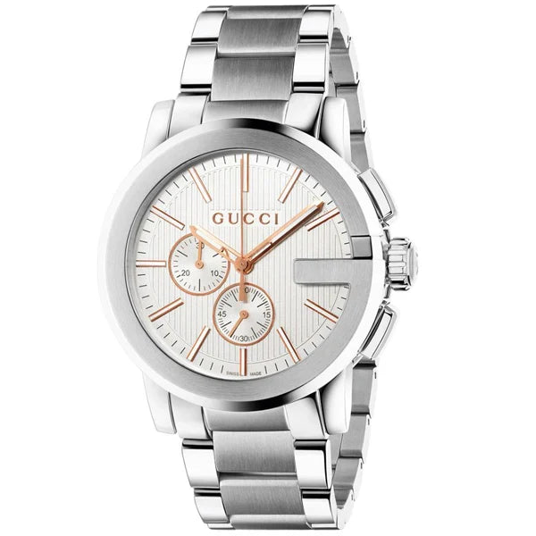 Gucci Men’s | Quartz Stainless Steel Silver Dial 44mm YA101201 - twentyfour