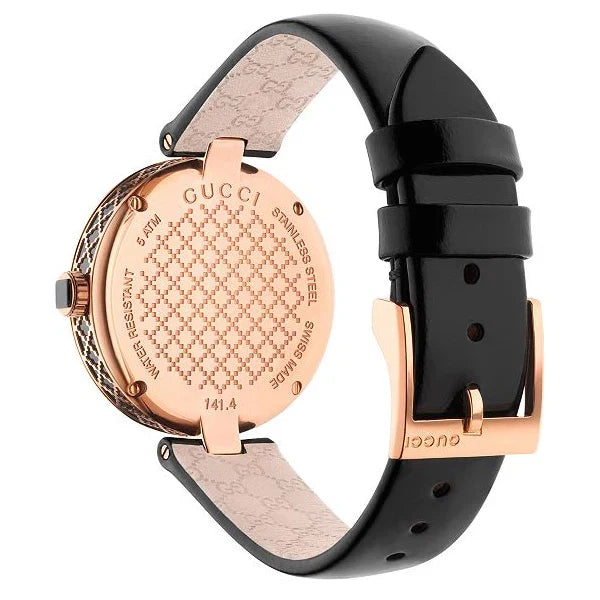 Gucci Women’s | Quartz Black Leather Strap Black Dial 38mm YA141401 - twentyfour