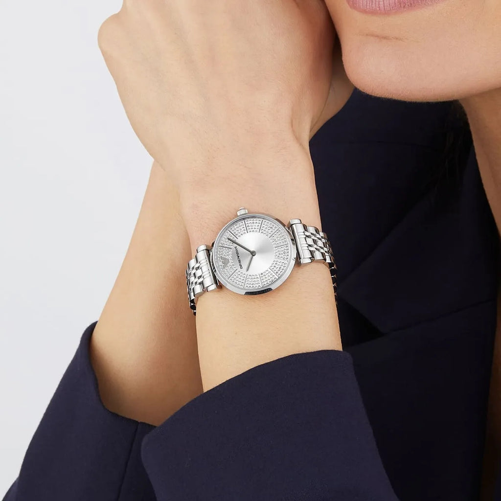 Emporio Armani Women’s Quartz Silver Stainless Steel Silver Dial 32mm AR11445 - twentyfour