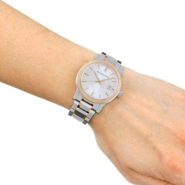 Burberry Women’s | Stainless Steel Two Tone Silver Dial 34mm BU9105 - twentyfour