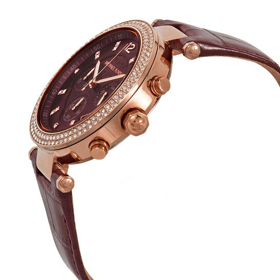 Michael Kors Women’s Quartz Leather Strap Red Dial 39mm Watch MK6986 - twentyfour