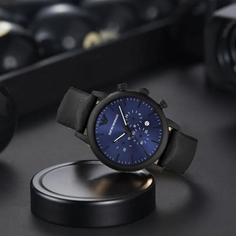 Emporio Armani | Men’s Quartz Leather Strap Blue Dial 46mm AR 11351 - twentyfour