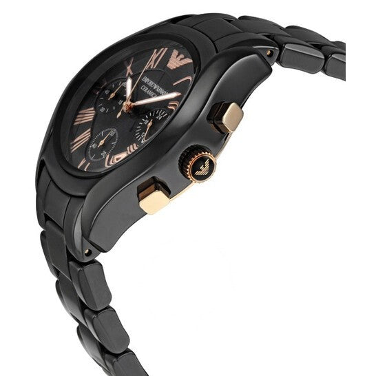Emporio Armani Women’s Chronograph Ceramic Chain Black Dial 38mm AR1411 - twentyfour