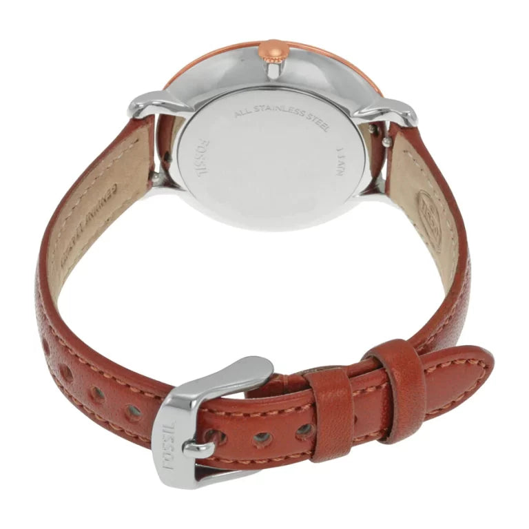 Fossil Women’s Quartz Brown Leather Strap White Dial 36mm ES3842 - twentyfour