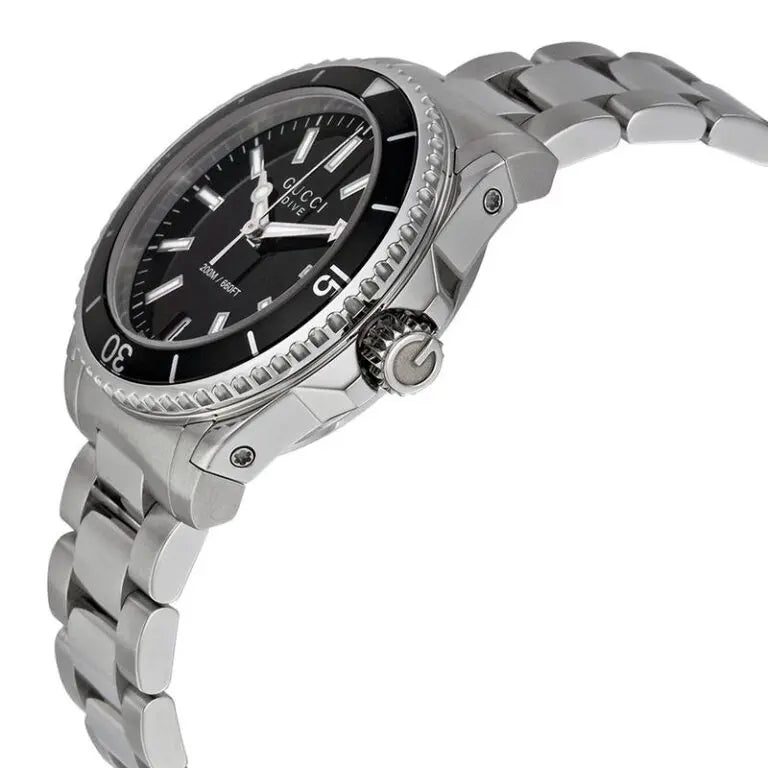 Gucci Women’s Quartz Stainless Steel Swiss Made Black Dial 32mm Watch YA136403