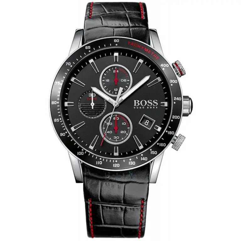 Hugo Boss Men’s Quartz Leather Strap Black Dial 44mm 1513390