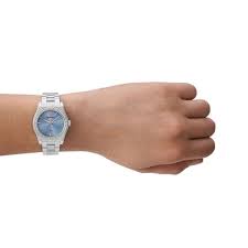 Emporio Armani Women’s Quartz Silver Stainless Steel Blue Dial 32mm AR11593 - twentyfour
