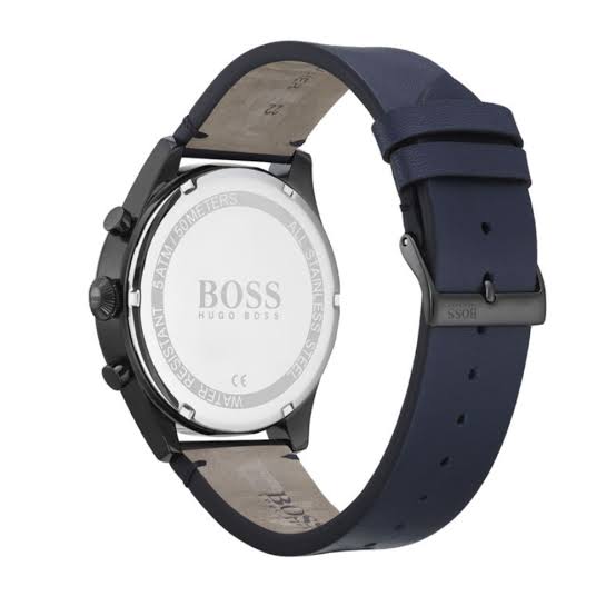 Hugo Boss Men’s Quartz Lather Strap Blue Dial 44mm Watch– 1513711