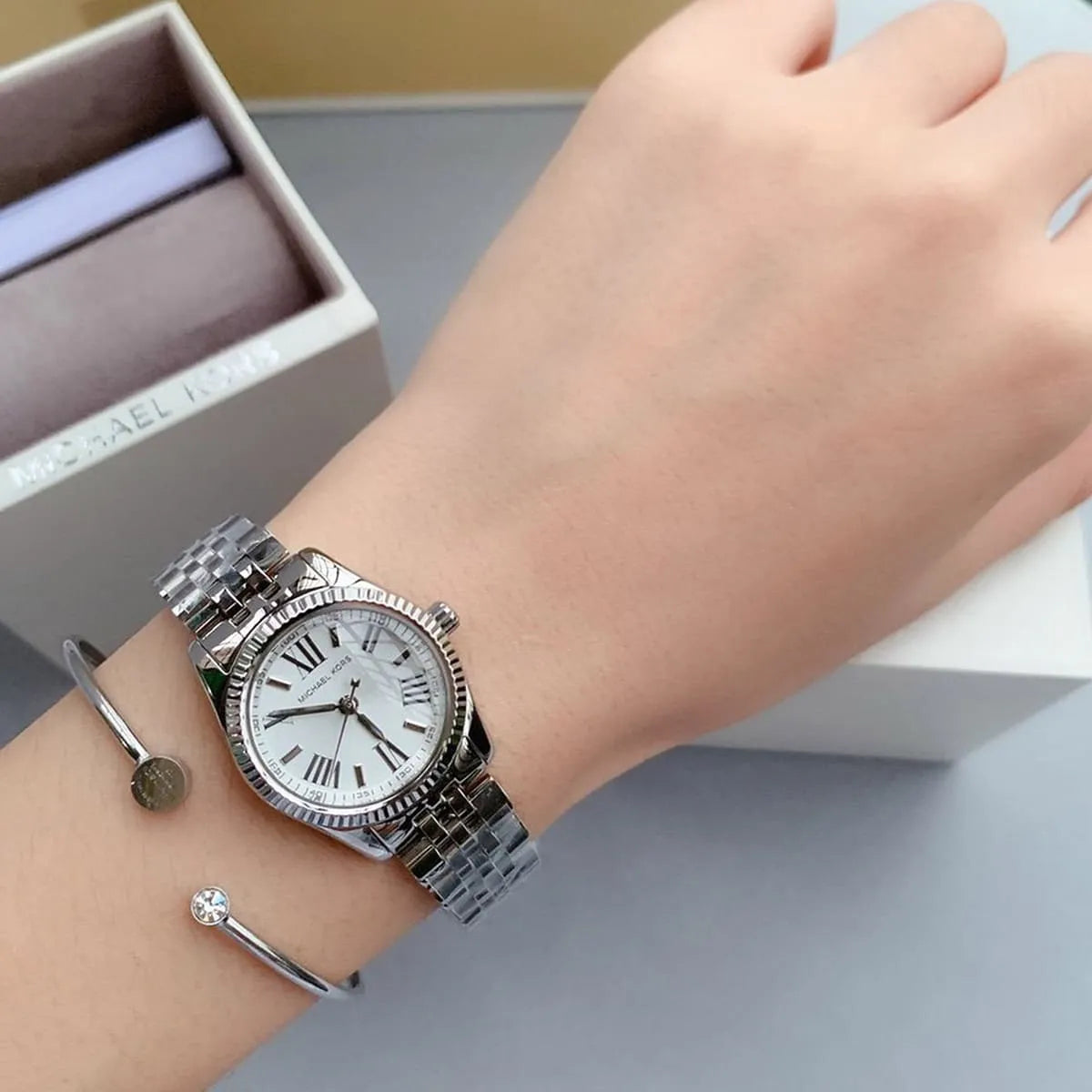Michael Kors Women’s Quartz Stainless Steel Silver Dial 26mm MK3228 - twentyfour