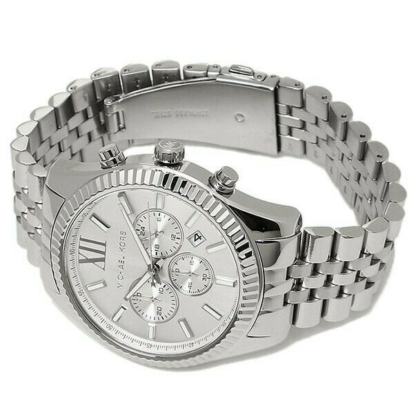 Michael Kors Men’s | Chronograph Quartz Stainless Steel | Silver Dial 45mm Watch MK 8405 - twentyfour