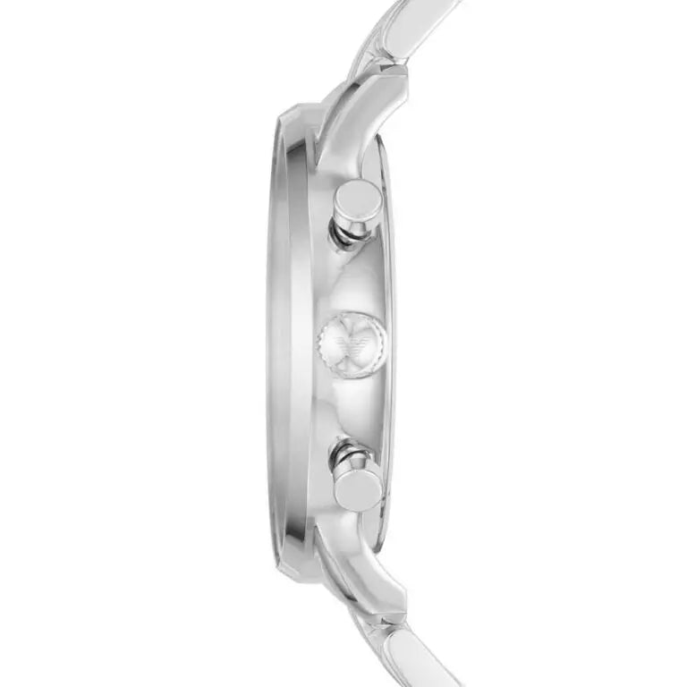 Emporio Armani Men’s Chronograph Quartz Stainless Steel Silver Dial 43mm Watch AR1933 - twentyfour